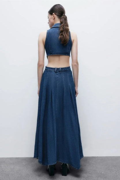 Chic Split Denim Maxi