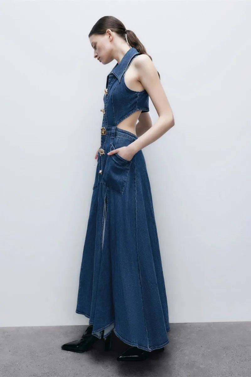 Chic Split Denim Maxi